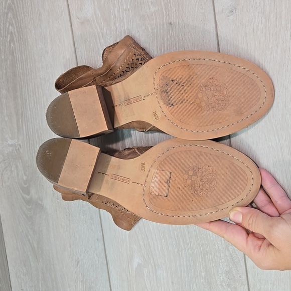 Vince Camuto Women Ankle Leather Open Toe Heels shoes sz 7M - Picture 9 of 11